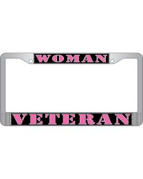 LIC.FRAME,WOMAN VETERAN (CHROME) AUTO