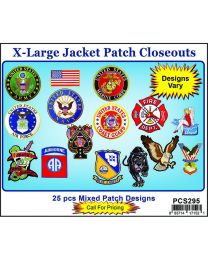 PATCH-CLOSEOUT,XLG JACKET SIZE (PACK OF 25)