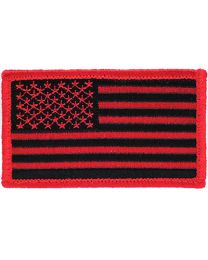 PATCH-FLAG,USA,BLK/RED (L) (Tactical Hook & Loop)