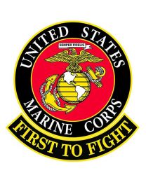 PATCH-USMC LOGO,FIRST TO FIGHT