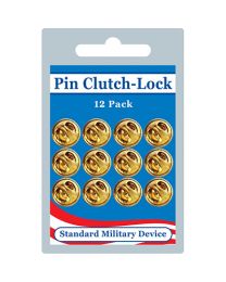 PIN BACK-METAL CLUTCH ( 12 PACK) BRASS