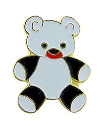 PIN-BEAR,TEDDY,WHT & (BLK)