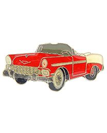 PIN-CAR,CHEVY,'56,CONV (RED)