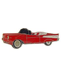 PIN-CAR,CHEVY,'57,CONV (RED)