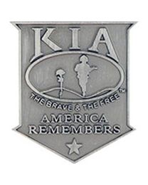 PIN-KIA,AMERICA REMEMBERS (SHIELD) PEWTER