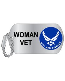 PIN-USAF WOMAN VETERAN "DOG TAG"