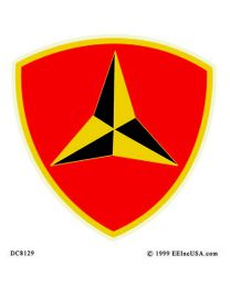 STICKER-U.S. MARINES,003RD DIV (Adhesive Face Vinyl)
