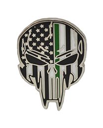 PIN-SNIPER SKULL,GREEN LINE  